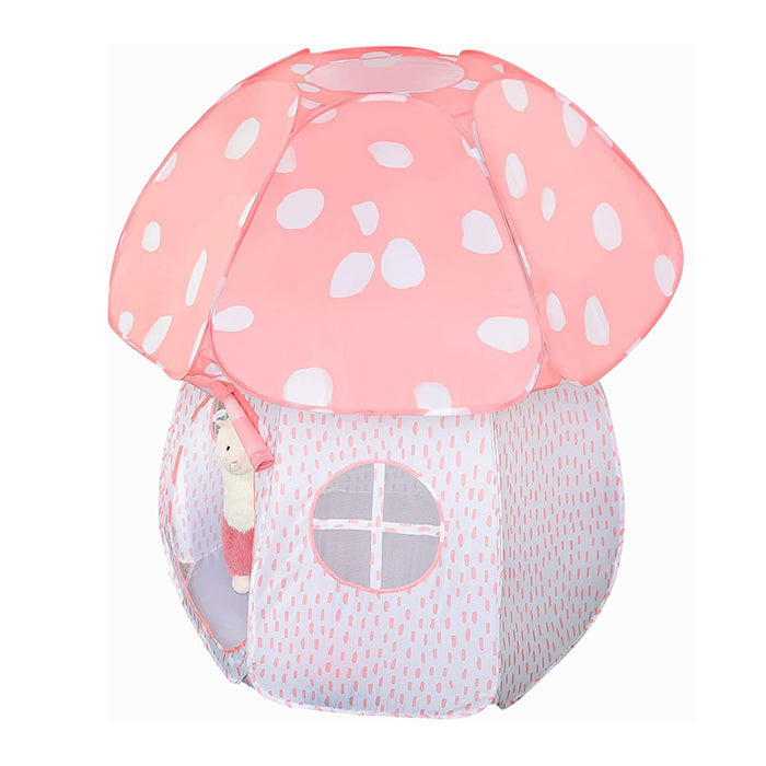 Play Tent for Kids Pop Up Tent Indoor Outdoor Boys and Girls Playhouse with Exquisite Design for Imaginative Mushroom Tent by CRAWLBO Patented (Pink, Small)