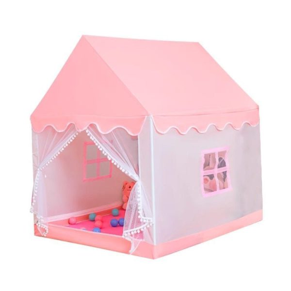Kids Tent with Padded Mat, Kids Play Tents for Toddlers, Pink Girls Princess Tents Playhouse for Indoor Outdoor, Tent Gift Toys for Girl Toddler Children, 47x39x51inch