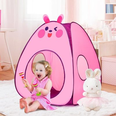 Kids Play Tent Lucky Castle Pop Up Tent for Kids Cute Tent for Boys and Girls Indoor Outdoor Play Tent with Storage Bag Perfect Kids Gift(Brown Bear)