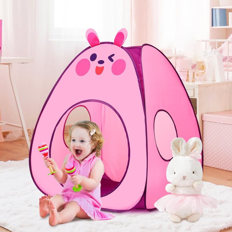 Kids Play Tent Lucky Castle Pop Up Tent for Kids Cute Tent for Boys and Girls Indoor Outdoor Play Tent with Storage Bag Perfect Kids Gift(Brown Bear)