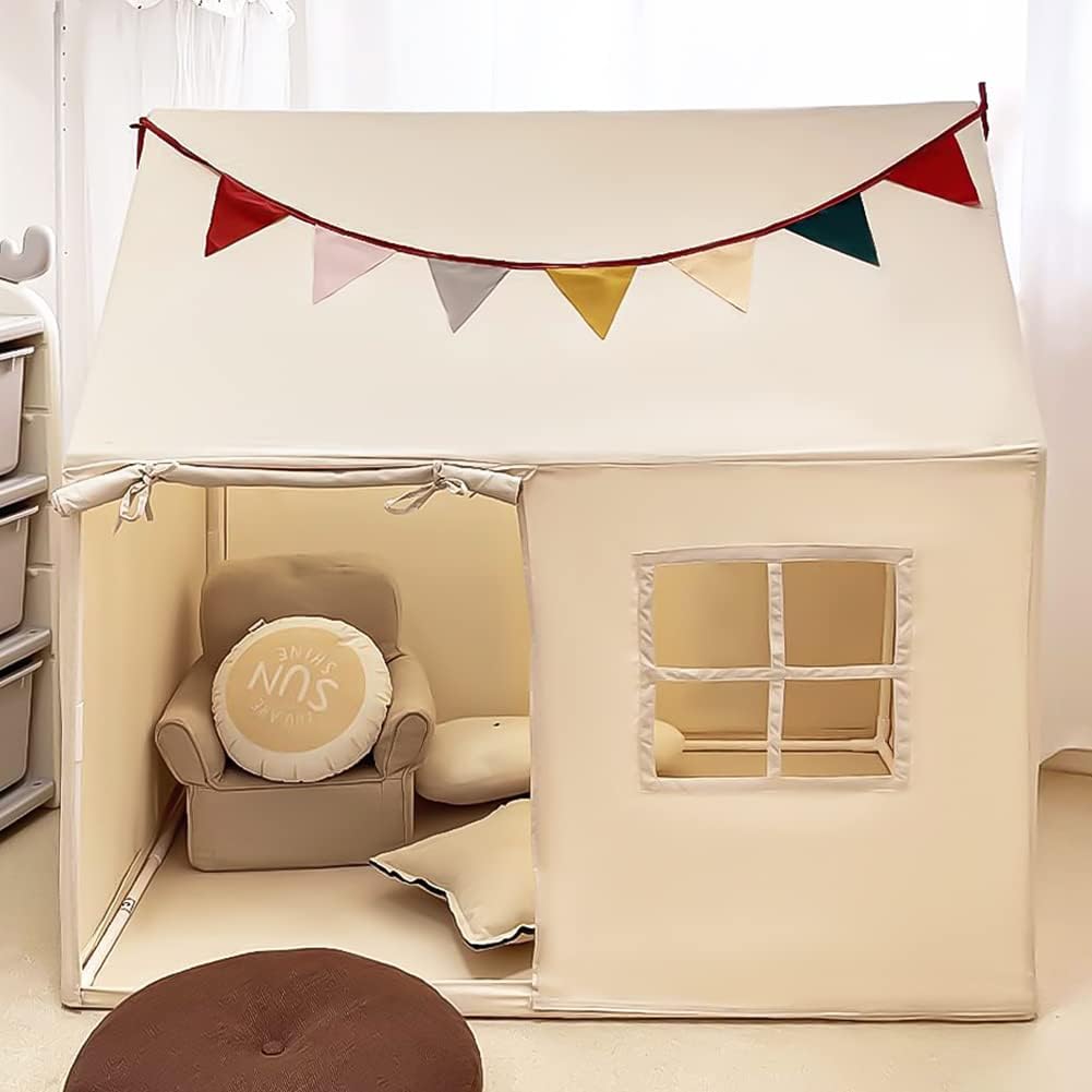 Kids Tent Indoor & Outdoor Toddler Tent Kids Play Tent Large Kids Playhouse Tent Toys with Pennant Banners
