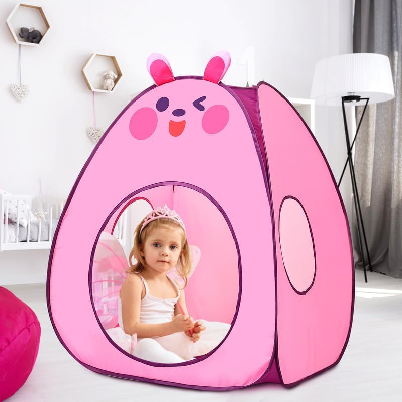 Kids Play Tent Lucky Castle Pop Up Tent for Kids Cute Tent for Boys and Girls Indoor Outdoor Play Tent with Storage Bag Perfect Kids Gift(Brown Bear)