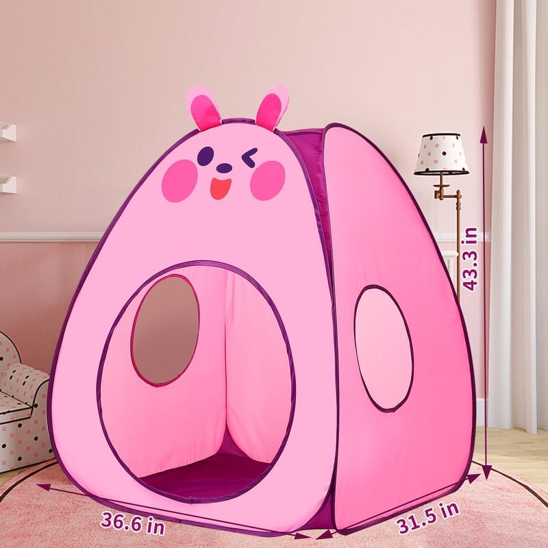 Kids Play Tent Lucky Castle Pop Up Tent for Kids Cute Tent for Boys and Girls Indoor Outdoor Play Tent with Storage Bag Perfect Kids Gift(Brown Bear)