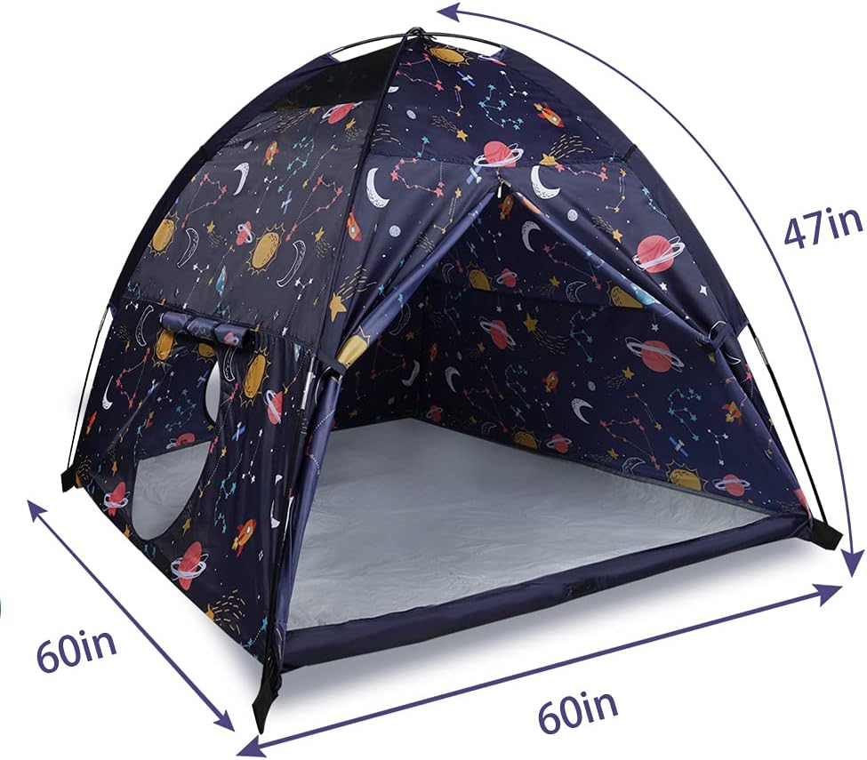 Kids Play Tent & Playhouse-60”x60”x47” Kids Pop Up Tent Children Camping Playhouse Indoor Outdoor Play Tents for Boys Girls Large Space Kids Tents with Rainfly Perfect Kid’s Gift