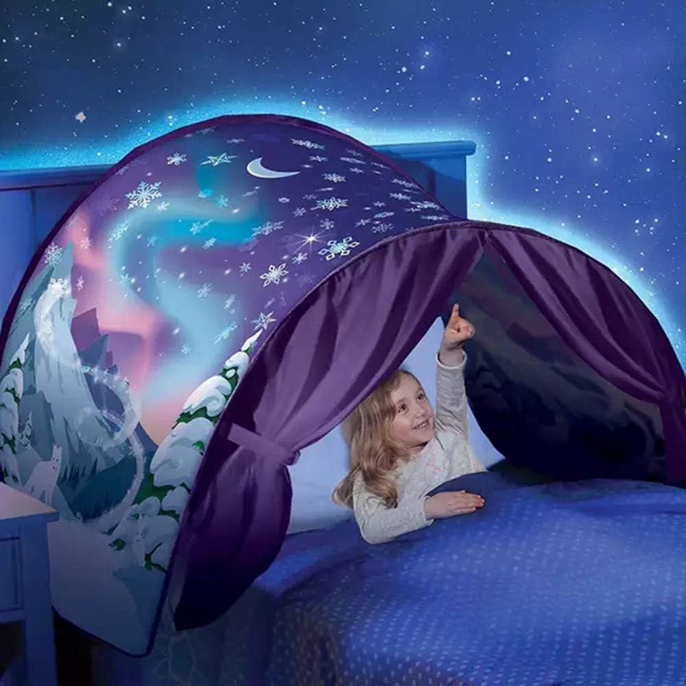 Kids Dream Bed Tent Twin Size - Deluxe Space Adventure & Dinosaur Island & Unicorn & Winter Wonderland, Boys Girls Pop up Play Tents Children Game Tent Magical Playhouse Christmas Birthday Gifts