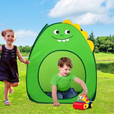 Kids Play Tent Lucky Castle Pop Up Tent for Kids Cute Tent for Boys and Girls Indoor Outdoor Play Tent with Storage Bag Perfect Kids Gift(Brown Bear)