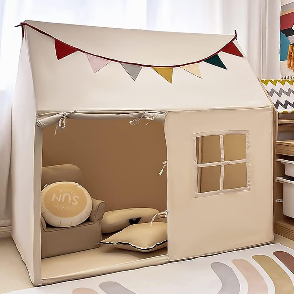 Kids Tent Indoor & Outdoor Toddler Tent Kids Play Tent Large Kids Playhouse Tent Toys with Pennant Banners