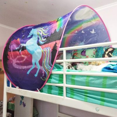 Kids Dream Bed Tent Twin Size - Deluxe Space Adventure & Dinosaur Island & Unicorn & Winter Wonderland, Boys Girls Pop up Play Tents Children Game Tent Magical Playhouse Christmas Birthday Gifts