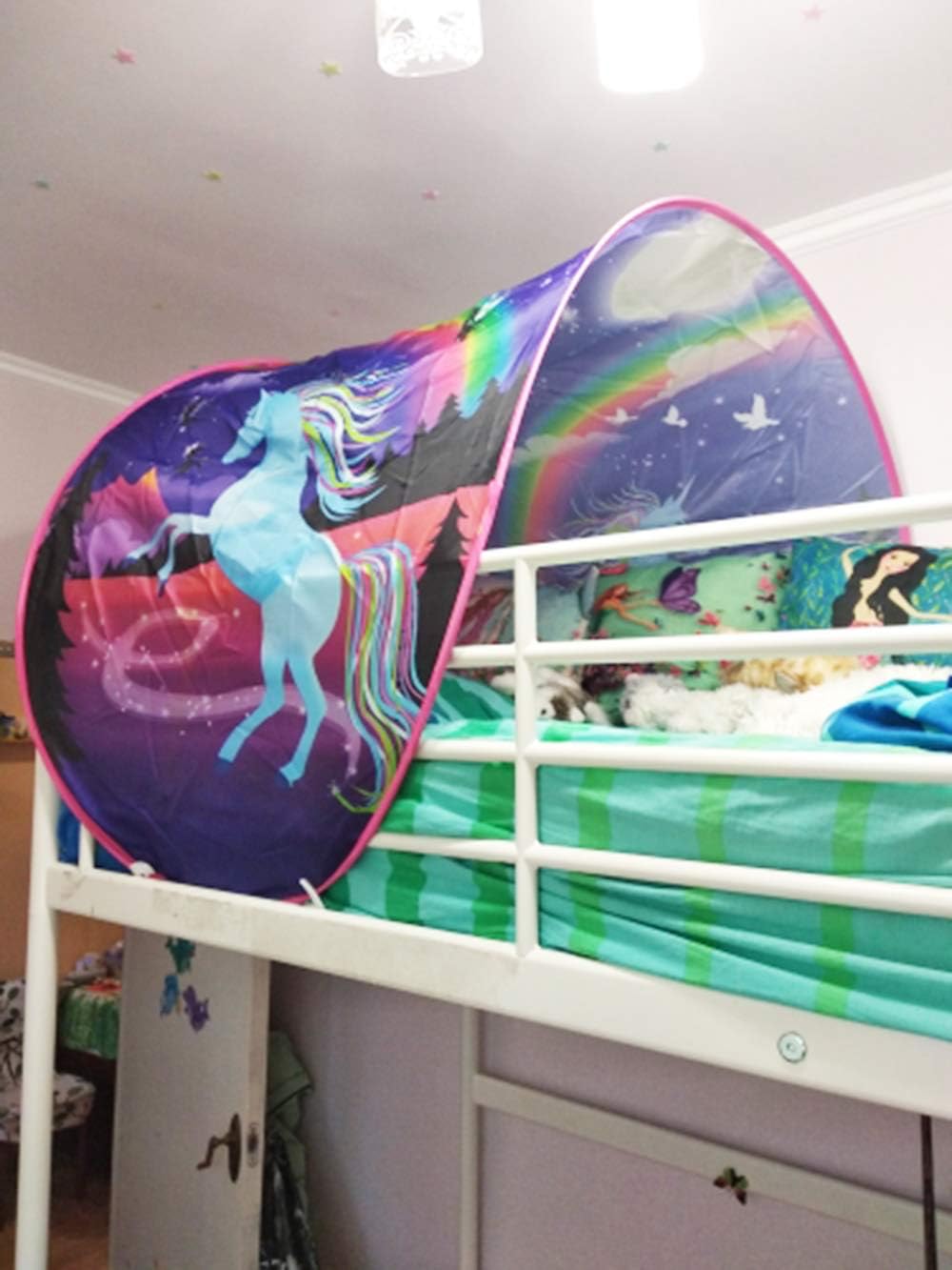 Kids Dream Bed Tent Twin Size - Deluxe Space Adventure & Dinosaur Island & Unicorn & Winter Wonderland, Boys Girls Pop up Play Tents Children Game Tent Magical Playhouse Christmas Birthday Gifts