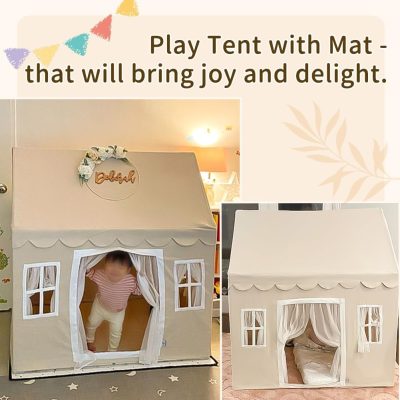 Play Tent with Mat, Kids Tent Playhouse for Kids Indoor Playhouse Large for Girls Tent Baby Tent Kids Play Tent Bed Tent for Toddler