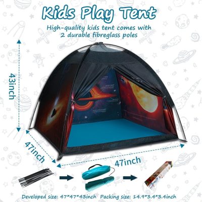 Kids Play Tent-61”x61”x45”Imaginative Play Popup Tent Space World Tent for Kids Indoor/Outdoor Fun-Kids Galaxy Dome Tent Playhouse for Boys and Girls,Perfect Kid’s Gift…