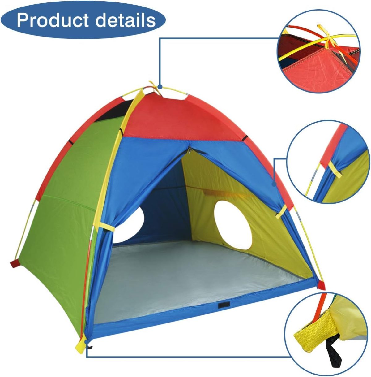 Kids Play Tent & Playhouse-60”x60”x47” Kids Pop Up Tent Children Camping Playhouse Indoor Outdoor Play Tents for Boys Girls Large Space Kids Tents with Rainfly Perfect Kid’s Gift
