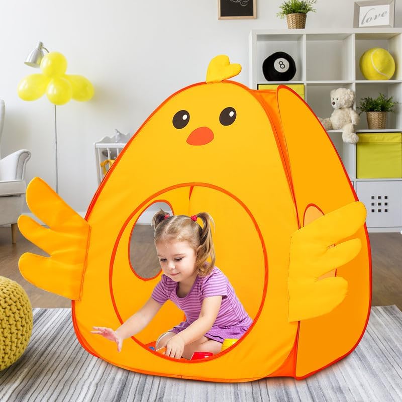 Kids Play Tent Lucky Castle Pop Up Tent for Kids Cute Tent for Boys and Girls Indoor Outdoor Play Tent with Storage Bag Perfect Kids Gift(Brown Bear)