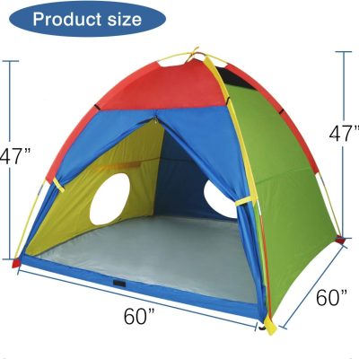 Kids Play Tent & Playhouse-60”x60”x47” Kids Pop Up Tent Children Camping Playhouse Indoor Outdoor Play Tents for Boys Girls Large Space Kids Tents with Rainfly Perfect Kid’s Gift