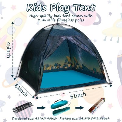 Kids Play Tent-61”x61”x45”Imaginative Play Popup Tent Space World Tent for Kids Indoor/Outdoor Fun-Kids Galaxy Dome Tent Playhouse for Boys and Girls,Perfect Kid’s Gift…