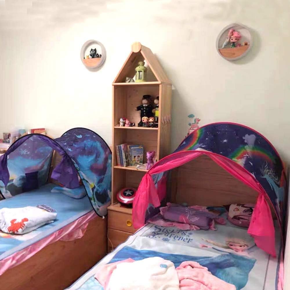 Kids Dream Bed Tent Twin Size - Deluxe Space Adventure & Dinosaur Island & Unicorn & Winter Wonderland, Boys Girls Pop up Play Tents Children Game Tent Magical Playhouse Christmas Birthday Gifts
