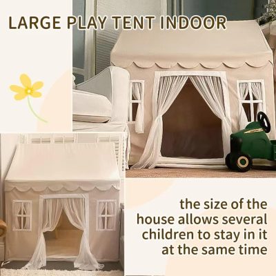 Play Tent with Mat, Kids Tent Playhouse for Kids Indoor Playhouse Large for Girls Tent Baby Tent Kids Play Tent Bed Tent for Toddler