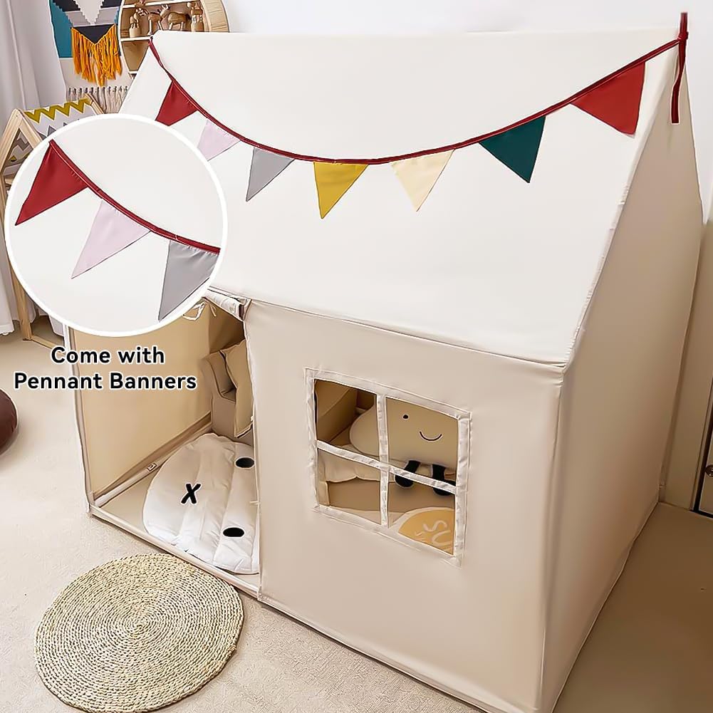 Kids Tent Indoor & Outdoor Toddler Tent Kids Play Tent Large Kids Playhouse Tent Toys with Pennant Banners