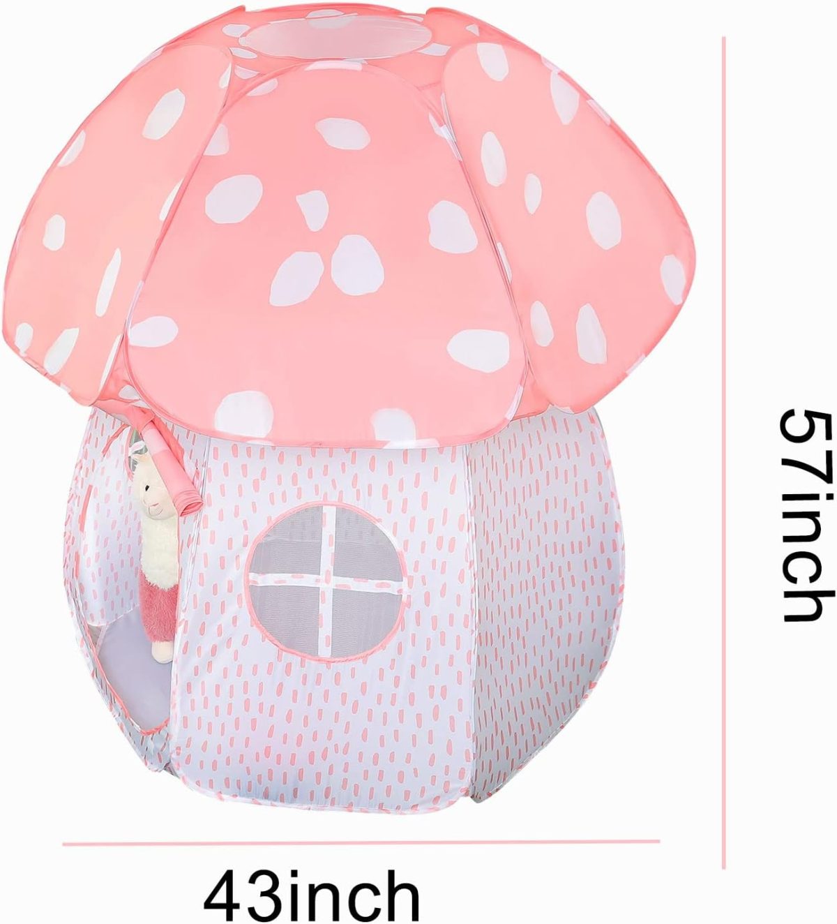 Play Tent for Kids Pop Up Tent Indoor Outdoor Boys and Girls Playhouse with Exquisite Design for Imaginative Mushroom Tent by CRAWLBO Patented (Pink, Small)