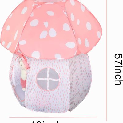 Play Tent for Kids Pop Up Tent Indoor Outdoor Boys and Girls Playhouse with Exquisite Design for Imaginative Mushroom Tent by CRAWLBO Patented (Pink, Small)