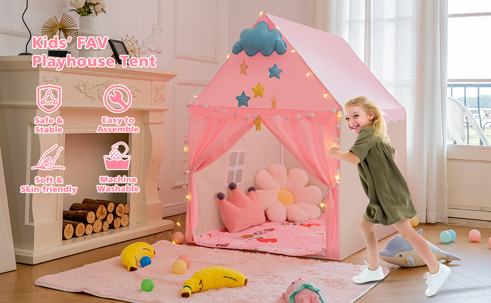 pink kide tent