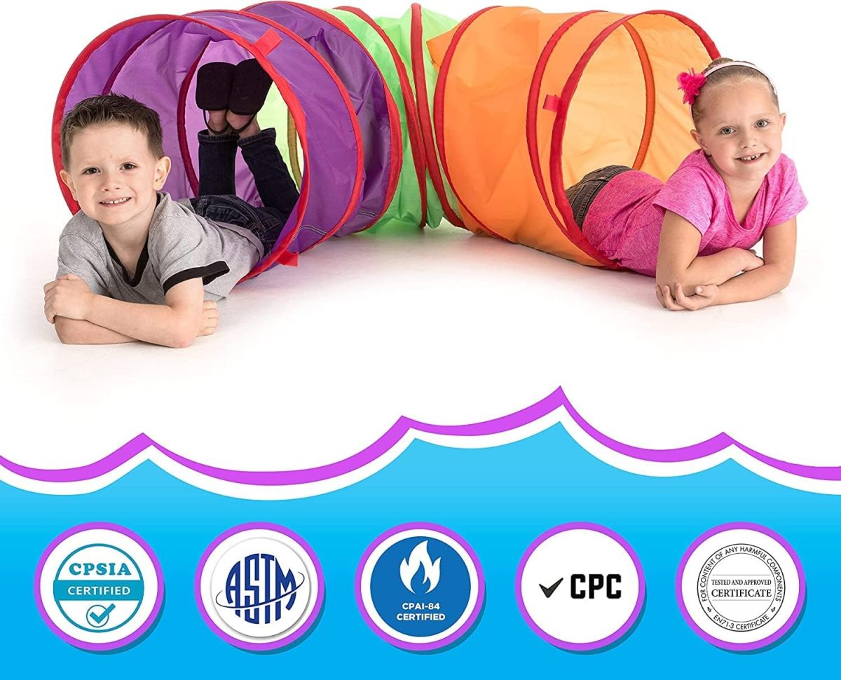 Kids Play Tunnel Tent for Toddlers, Colorful Pop Up Crawl Tunnel Toy for Baby or Pet, Collapsible Gift for Boy and Girl 6 Foot Play Tunnel Indoor and Outdoor Game