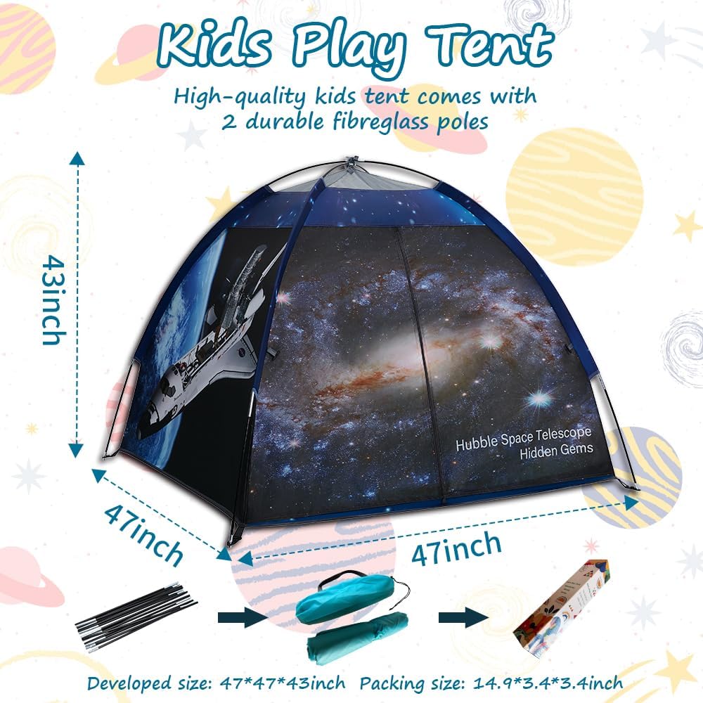 Kids Play Tent-61”x61”x45”Imaginative Play Popup Tent Space World Tent for Kids Indoor/Outdoor Fun-Kids Galaxy Dome Tent Playhouse for Boys and Girls,Perfect Kid’s Gift…