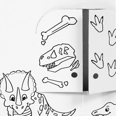 Easy Playhouse Cardboard Dinosaur House - Kids Art & Craft for Indoor & Outdoor Fun, Color Dino Species, 32inchesX26.5inchesX40.5inches