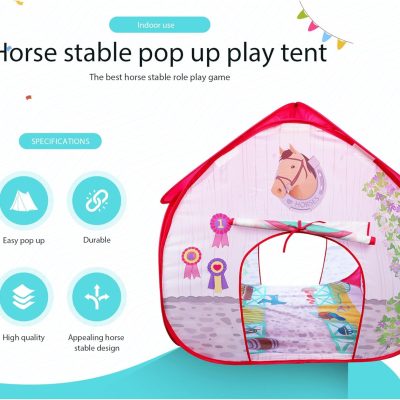 Pit Stop Tent with Race Mat Playhouse, Front & Back Doors, Spacious Interior, Pretend Play, Toddlers & Kids Ages 3+
