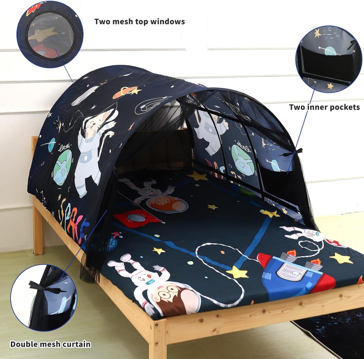 Bed Tent for Kids Lucky Castle Toddler Bed Tent Foldable Game House for Children Play Tents for Girls Boys Sleeping Canopy Playhouse