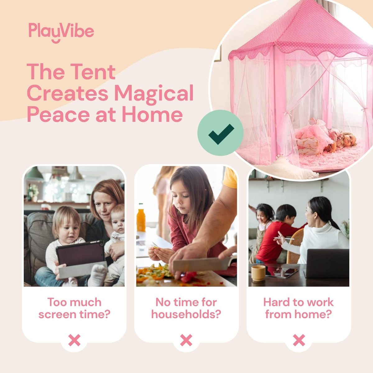 Princess Tent for Kids Tent 55"x53" – Princess Toys Kids Tent with Ultra Soft Rug & Star Led Lights – Princess Castle Kids Play Tent Indoor & Outdoor