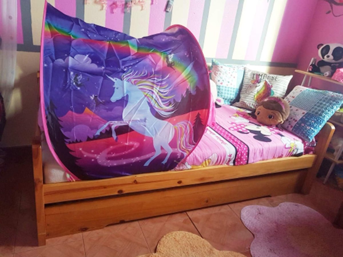 Kids Dream Bed Tent Twin Size - Deluxe Space Adventure & Dinosaur Island & Unicorn & Winter Wonderland, Boys Girls Pop up Play Tents Children Game Tent Magical Playhouse Christmas Birthday Gifts