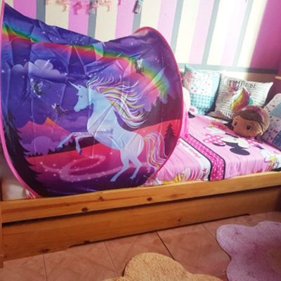 Kids Dream Bed Tent Twin Size - Deluxe Space Adventure & Dinosaur Island & Unicorn & Winter Wonderland, Boys Girls Pop up Play Tents Children Game Tent Magical Playhouse Christmas Birthday Gifts