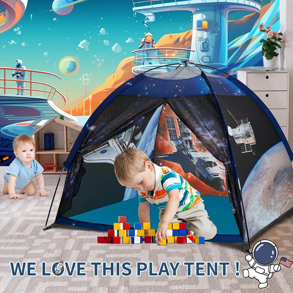 Kids Play Tent-61”x61”x45”Imaginative Play Popup Tent Space World Tent for Kids Indoor/Outdoor Fun-Kids Galaxy Dome Tent Playhouse for Boys and Girls,Perfect Kid’s Gift…
