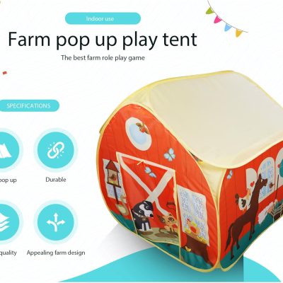 Pit Stop Tent with Race Mat Playhouse, Front & Back Doors, Spacious Interior, Pretend Play, Toddlers & Kids Ages 3+