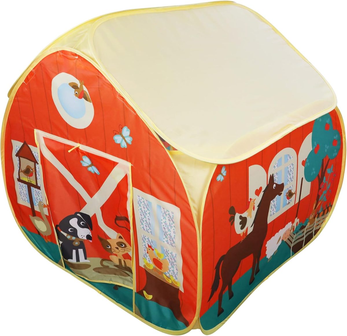 Pit Stop Tent with Race Mat Playhouse, Front & Back Doors, Spacious Interior, Pretend Play, Toddlers & Kids Ages 3+