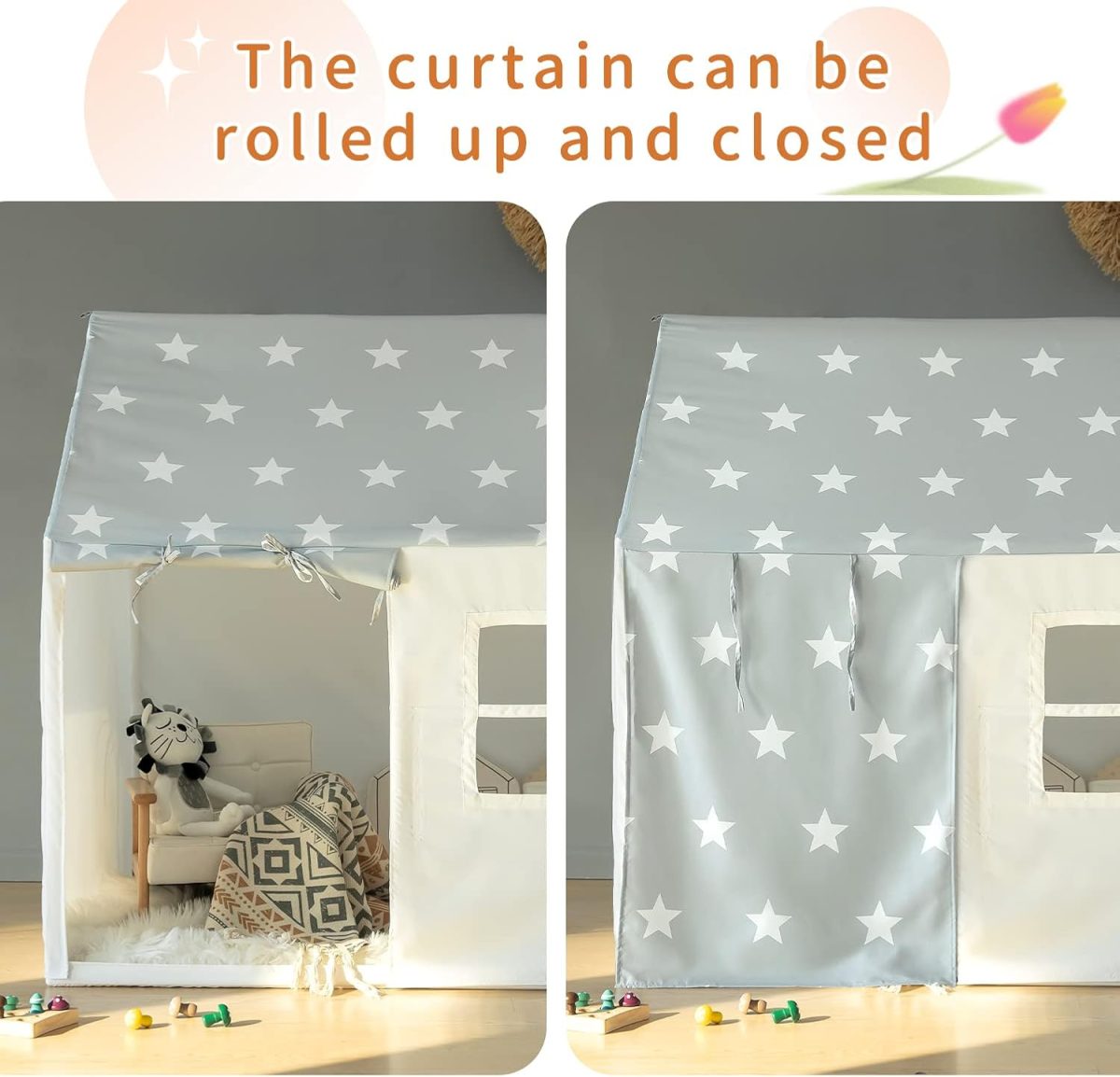 Kids Tent Indoor & Outdoor Toddler Tent Kids Play Tent Large Kids Playhouse Tent Toys with Pennant Banners