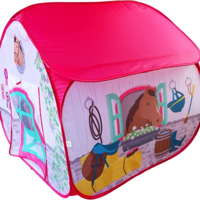 Pit Stop Tent with Race Mat Playhouse, Front & Back Doors, Spacious Interior, Pretend Play, Toddlers & Kids Ages 3+