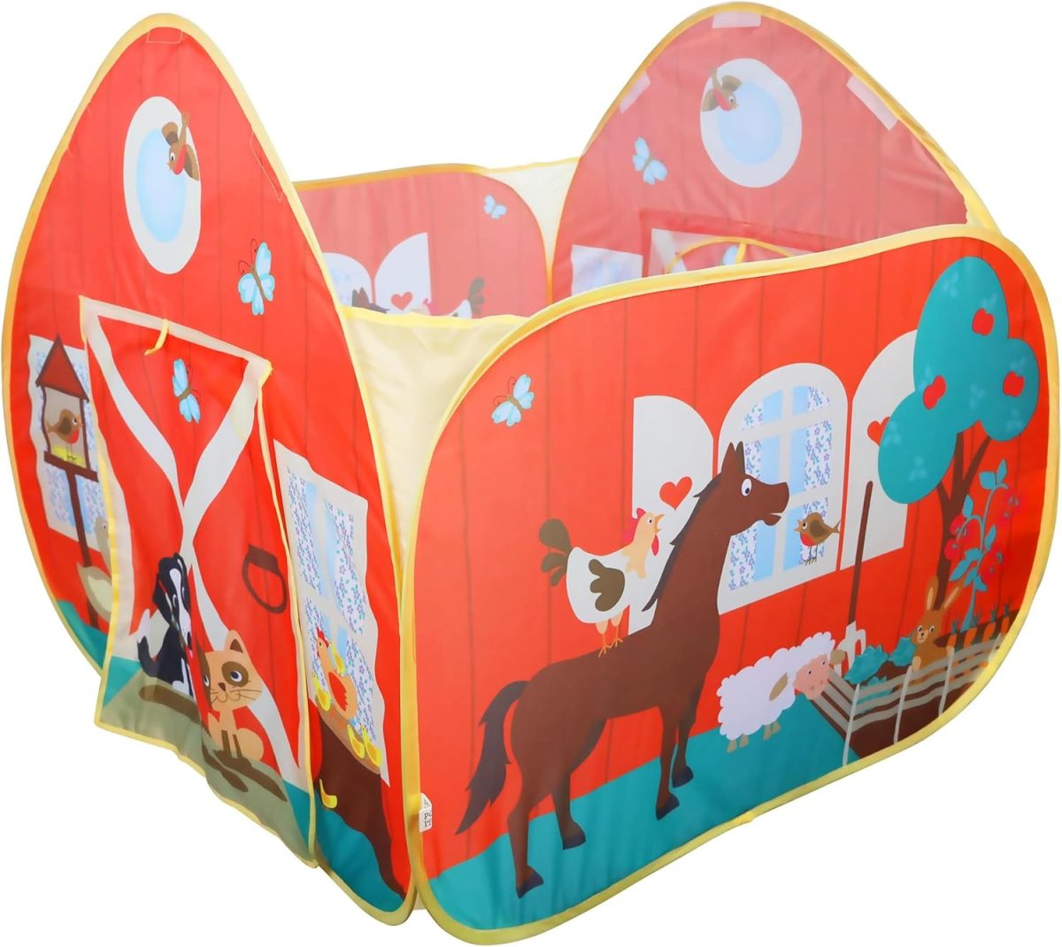 Pit Stop Tent with Race Mat Playhouse, Front & Back Doors, Spacious Interior, Pretend Play, Toddlers & Kids Ages 3+
