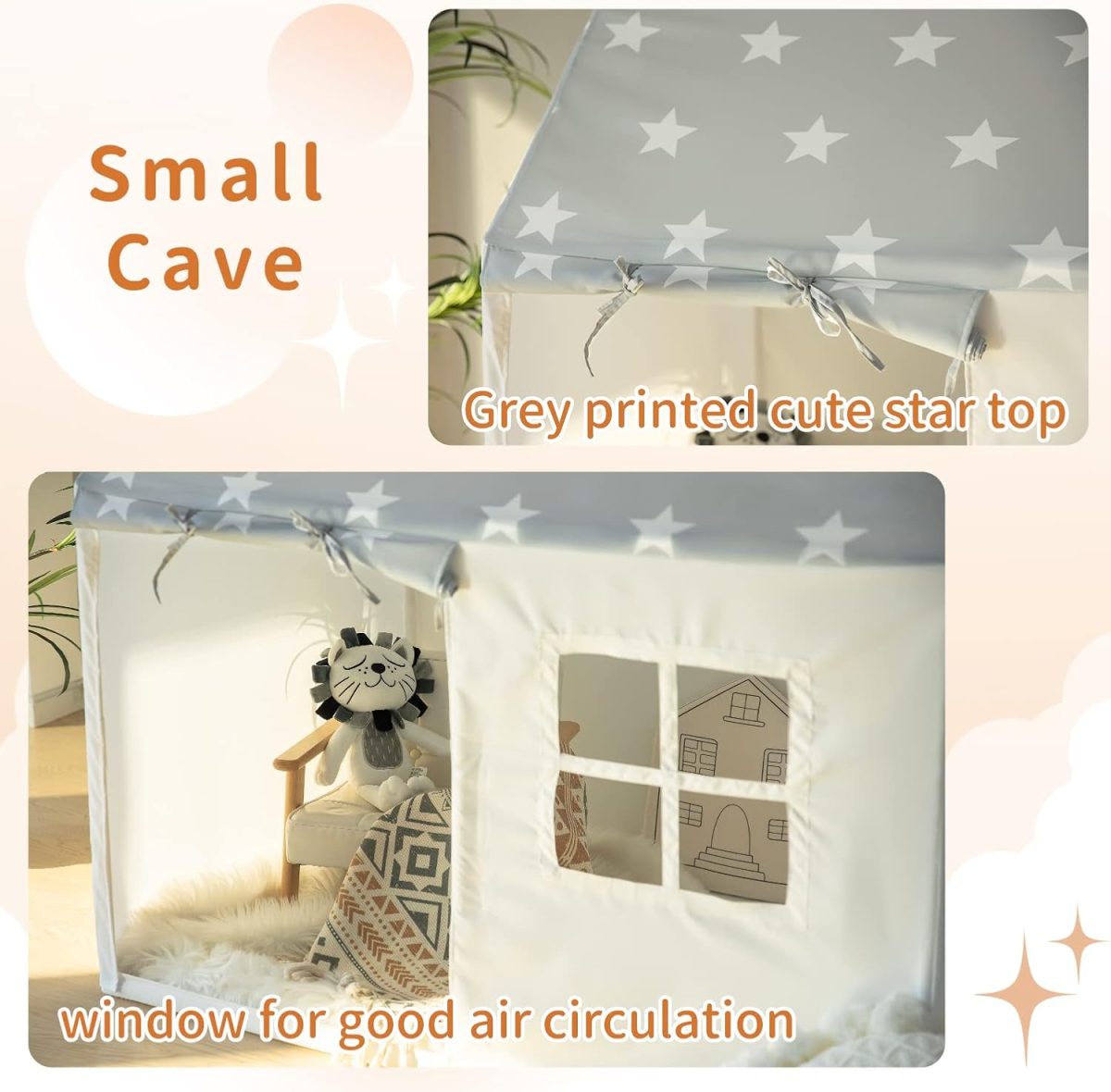 Kids Tent Indoor & Outdoor Toddler Tent Kids Play Tent Large Kids Playhouse Tent Toys with Pennant Banners