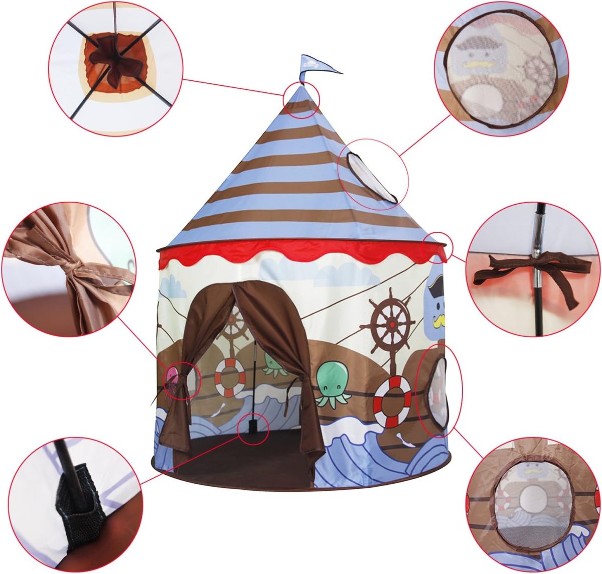 Play Tent for Kids Castle for Children Boys and Girls Viking Pattern Pop up Tent As