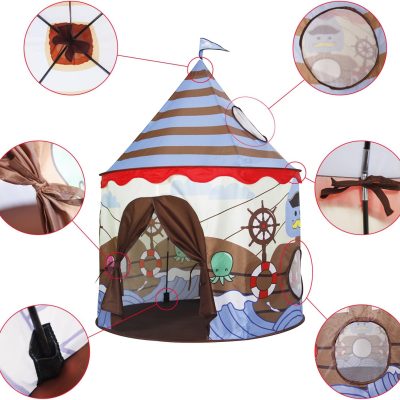 Play Tent for Kids Castle for Children Boys and Girls Viking Pattern Pop up Tent As