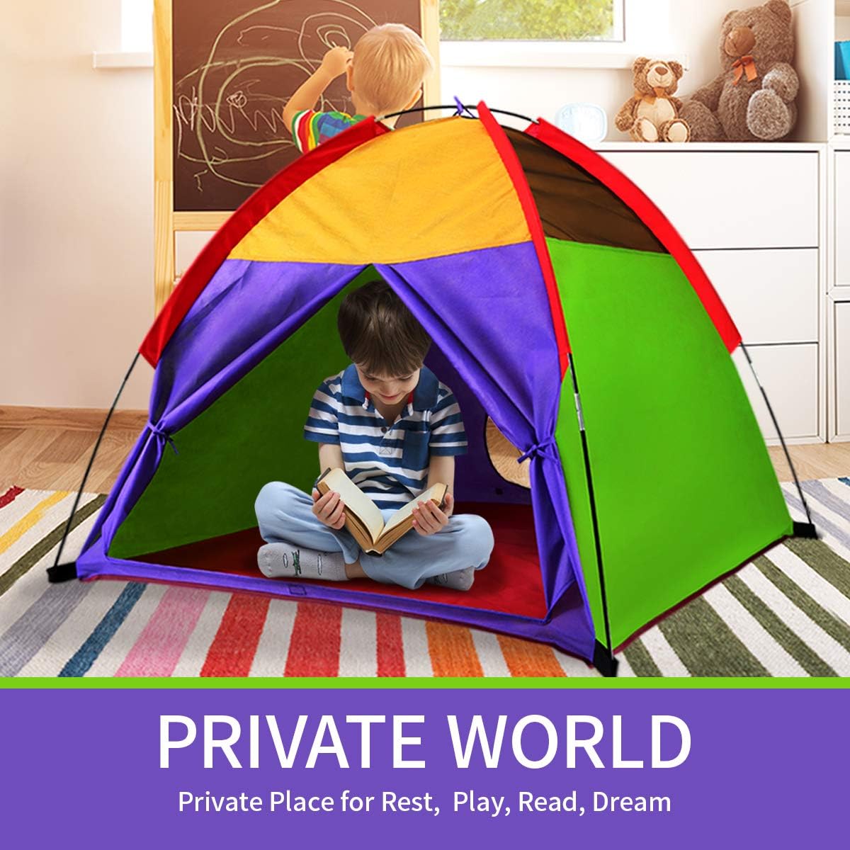 Kids Tents Indoor Children Play Tents For Toddler Tents For Kids Pop Up Tent Boys Girls Toys Indoor Outdoor Play Houses Giant Party 58”x58"x47"