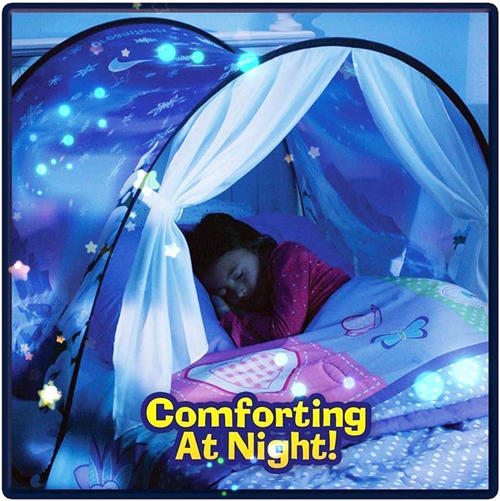Kids Dream Bed Tent Twin Size - Deluxe Space Adventure & Dinosaur Island & Unicorn & Winter Wonderland, Boys Girls Pop up Play Tents Children Game Tent Magical Playhouse Christmas Birthday Gifts
