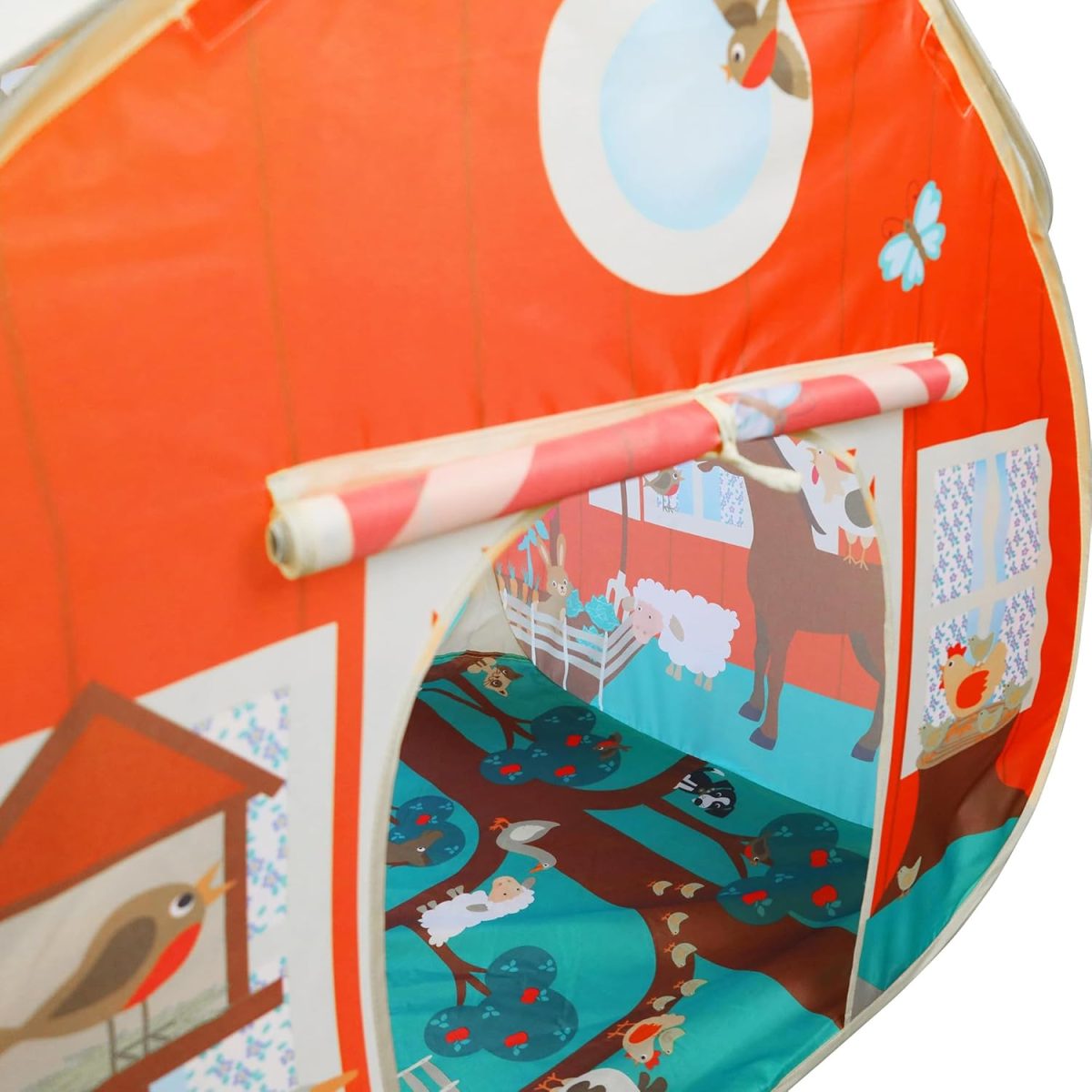 Pit Stop Tent with Race Mat Playhouse, Front & Back Doors, Spacious Interior, Pretend Play, Toddlers & Kids Ages 3+