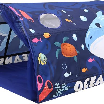 Bed Tent for Kids Lucky Castle Toddler Bed Tent Foldable Game House for Children Play Tents for Girls Boys Sleeping Canopy Playhouse