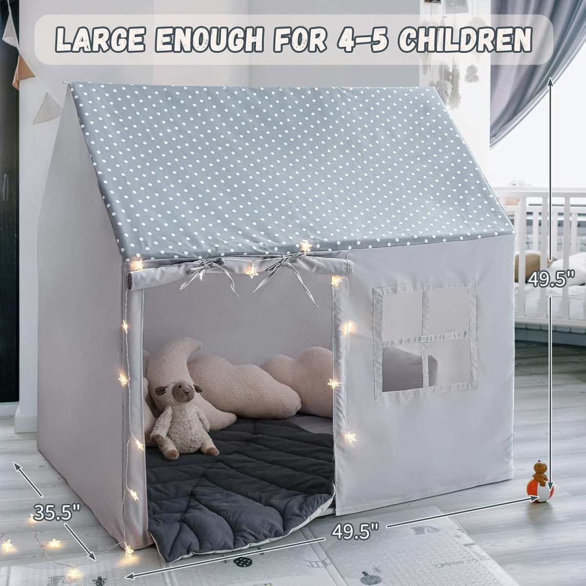 Kids Tent Indoor & Outdoor Toddler Tent Kids Play Tent Large Kids Playhouse Tent Toys with Pennant Banners