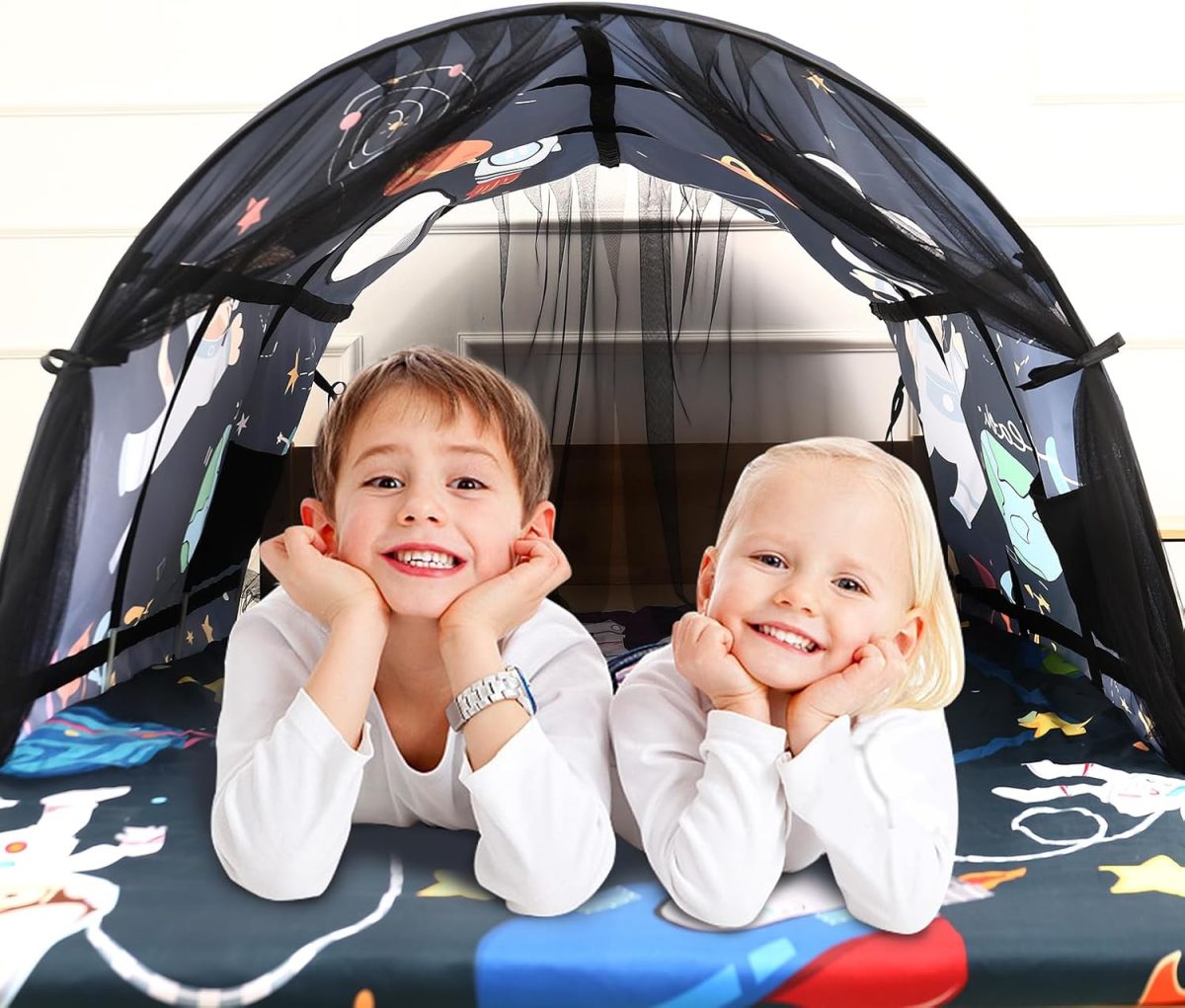 Bed Tent for Kids Lucky Castle Toddler Bed Tent Foldable Game House for Children Play Tents for Girls Boys Sleeping Canopy Playhouse