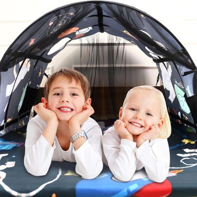 Bed Tent for Kids Lucky Castle Toddler Bed Tent Foldable Game House for Children Play Tents for Girls Boys Sleeping Canopy Playhouse