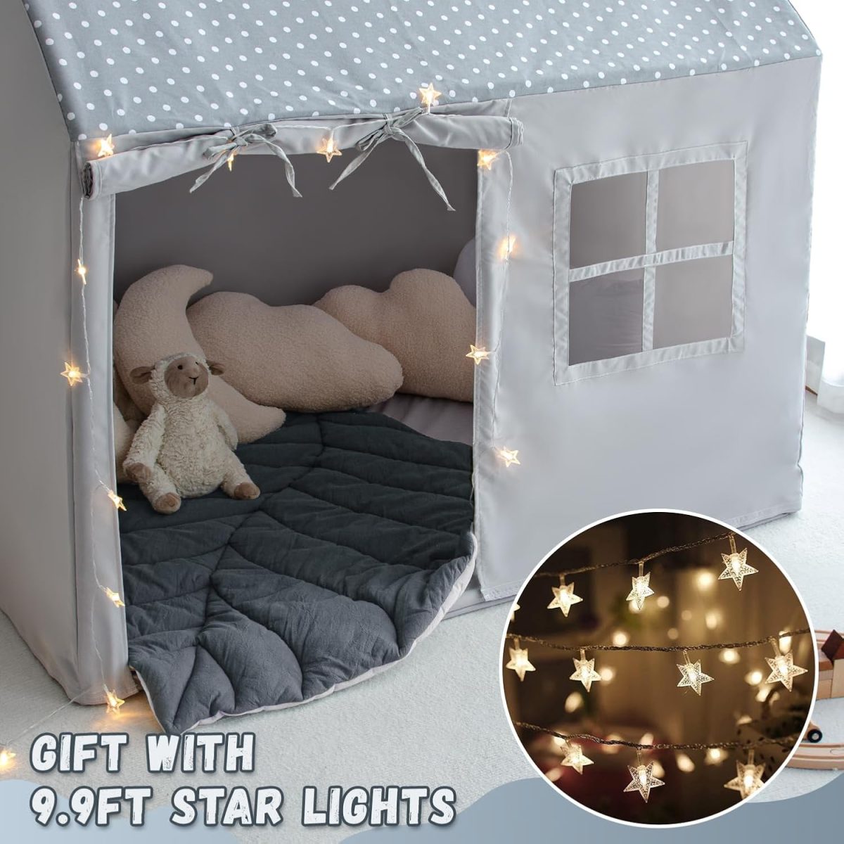 Kids Tent Indoor & Outdoor Toddler Tent Kids Play Tent Large Kids Playhouse Tent Toys with Pennant Banners